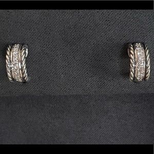 DAVID YURMAN Petite Pavé Huggie Hoop Earrings with Diamonds